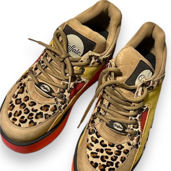 Excellent condition Buffalo London platform sneakers tower 9 red leopard 40 - Picture 10 of 11